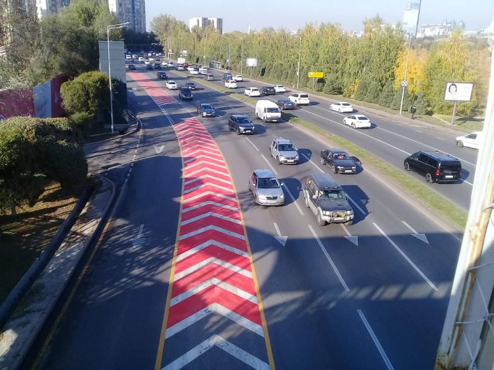 Новая дорожная разметка появилась в Алматы
