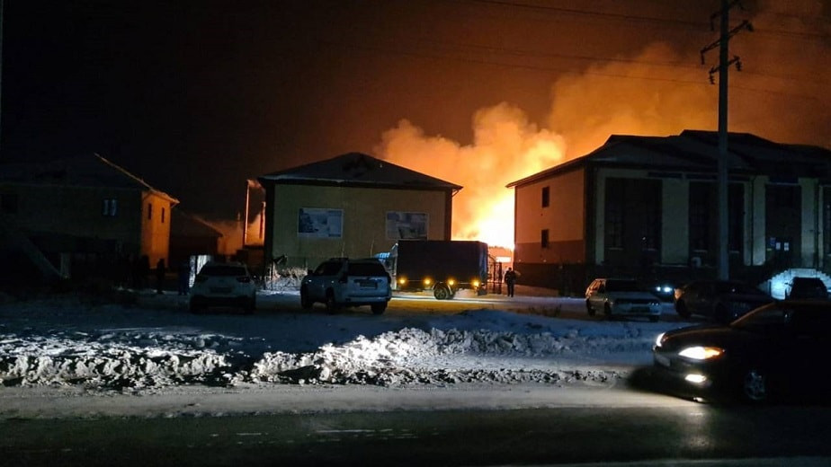 Крупный пожар произошел в селе Косшы