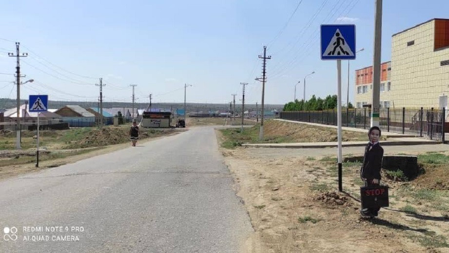 Осторожно, дети: необычный знак появился у "пешеходок" в Актюбинской области 