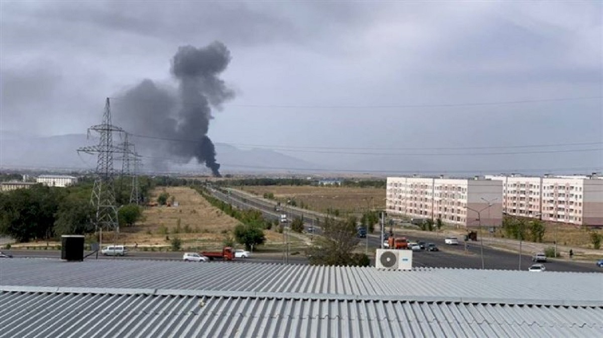 Склад горел в Алматинской области 