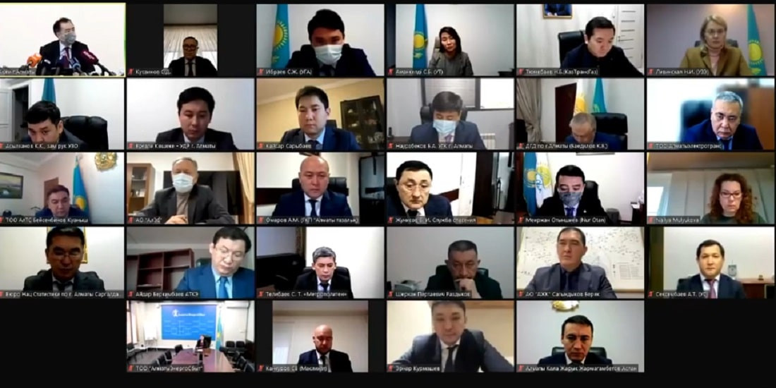 Заседание Горштаба по восстановлению жизнеобеспечения Алматы под председательством Б. Сагинтаева