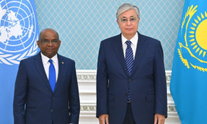 Президент Касым-Жомарт Токаев провел встречу с Председателем Генеральной Ассамблеи ООН Абдуллой Шахидом