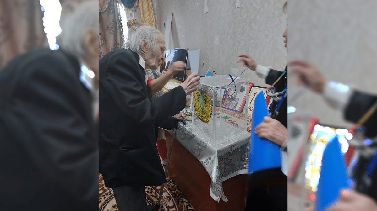 Алматыда 102 жастағы Ұлы Отан соғысының ардагері дауыс берді