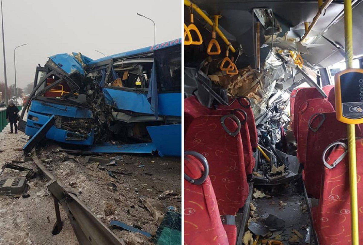 Смертельное ДТП: в Карагандинской области столкнулись два автобуса