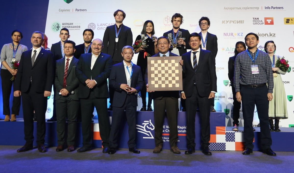 Алматыда 2022 жылғы шахматтан әлем чемпионатының жеңімпаздары марапатталды