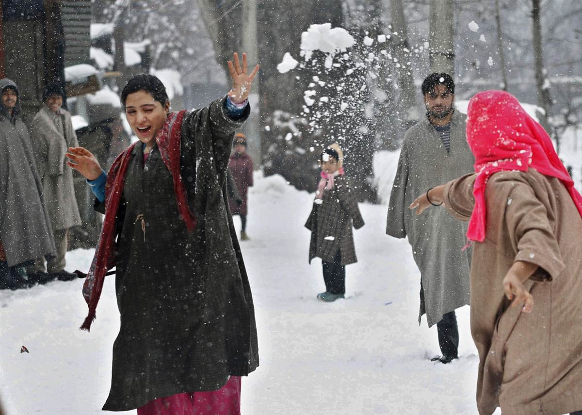 Мощный снегопад накрыл север Индии