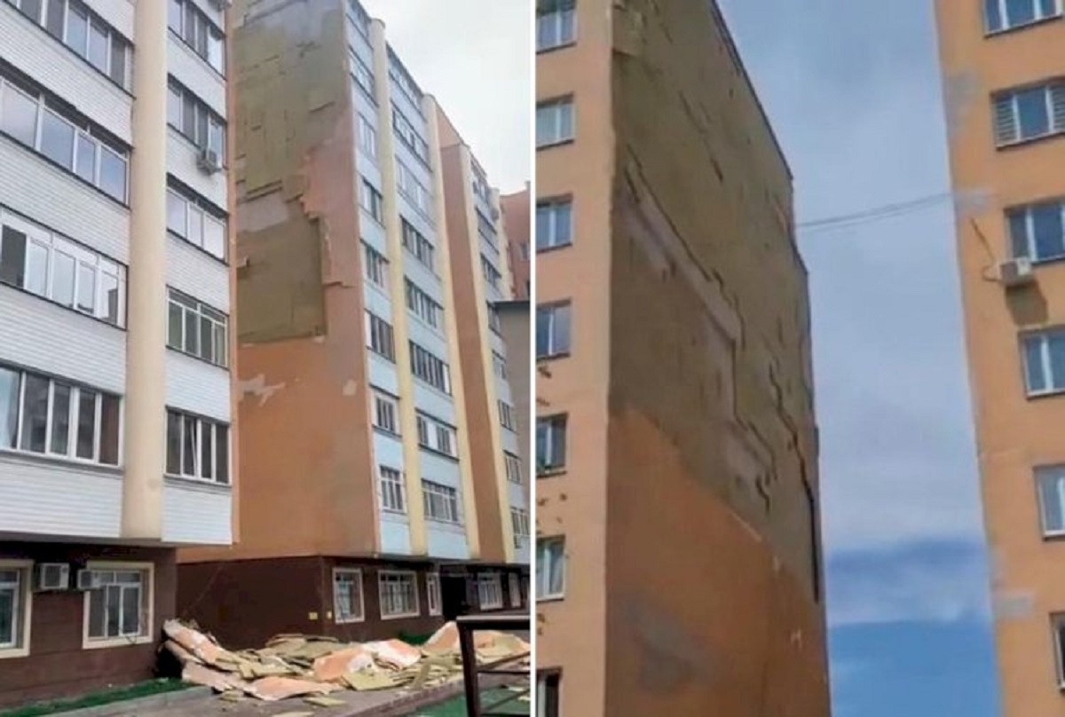 В акимате Ауэзовского района прокомментировали ситуацию с обрушениемм фасада дома