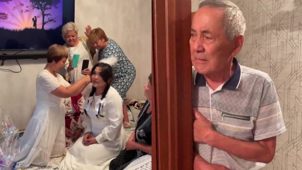 Слезы счастья: дедушка выдает внучку замуж