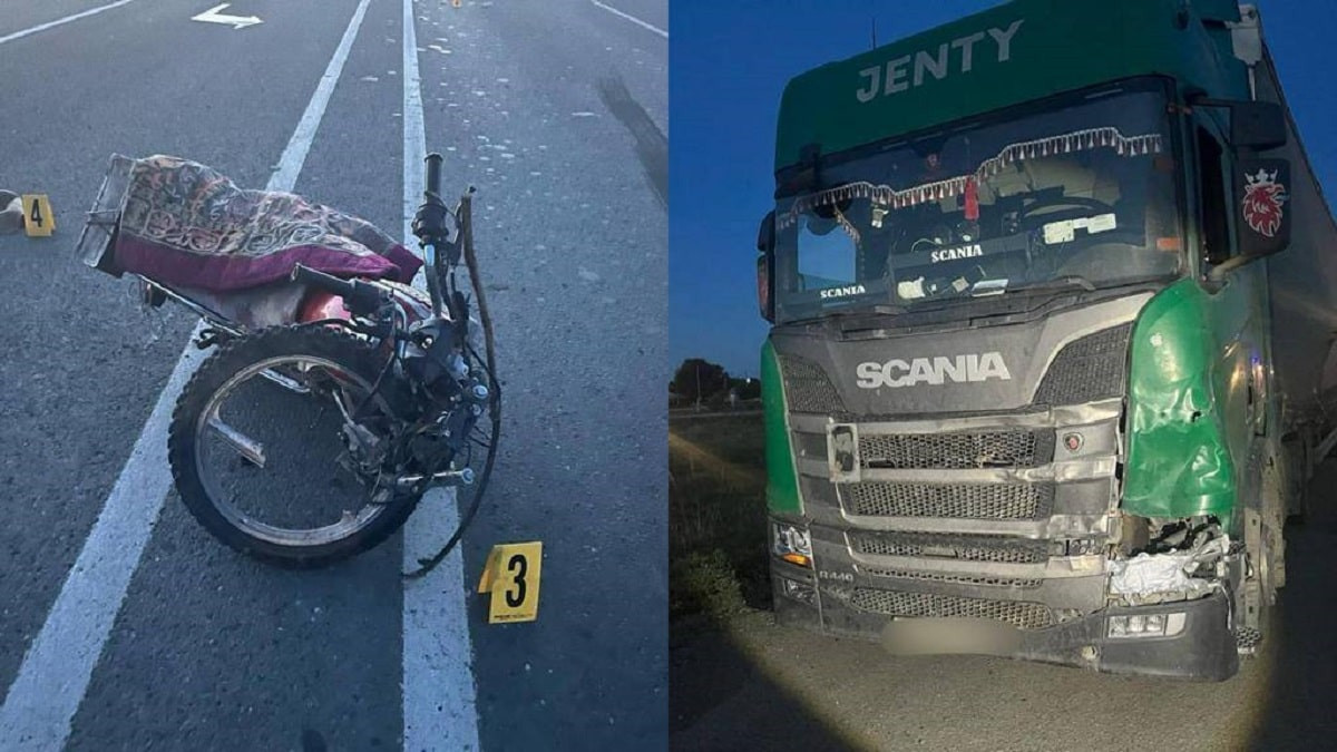 Мотоцикл против грузовика: 14-летний мотоциклист вылетел на встречку и столкнулся с грузовым авто  