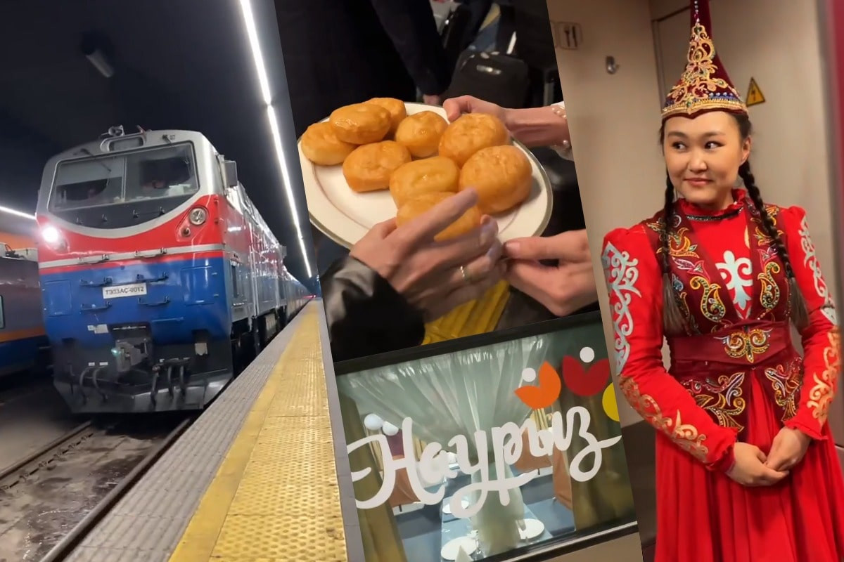 В этностиле: праздничные поезда запустили в Казахстане перед Наурызом (видео)