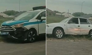 Пьяный угонщик протаранил полицейскую автомашину в Шымкенте