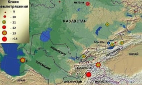 Землетрясение в близи Алматы 