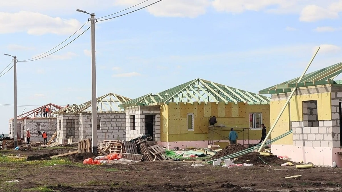 В СКО продолжается строительство новых домов для пострадавших от паводков